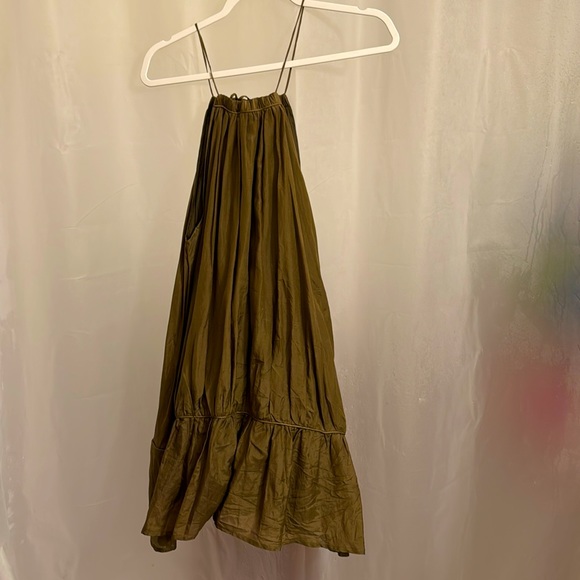BIRD & KNOLL olive mini dress - Picture 1 of 4